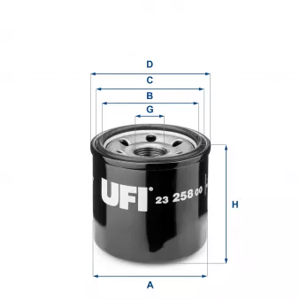 Filtre à huile UFI OEM 15400pfb014