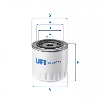 Filtre à huile UFI 23.290.00 pour SCANIA 3 - series 143 H/400 - 404cv