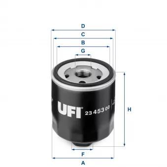 Filtre à huile UFI 23.453.00 pour VOLKSWAGEN GOLF 1.6 FSI - 110cv