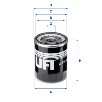 Filtre à huile UFI OEM 38HY015