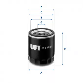 Filtre à huile UFI OEM 04884900ab