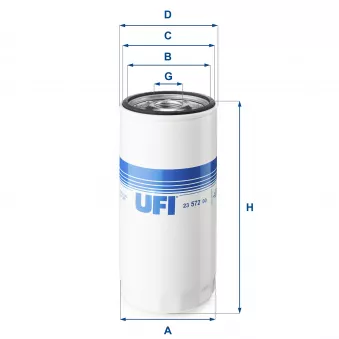 Filtre à huile UFI 23.572.00 pour FORD Cargo 4142 M - 420cv