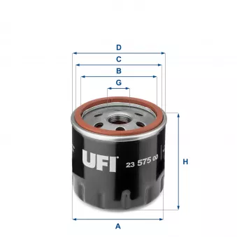 Filtre à huile UFI 23.575.00 pour AUDI A3 1.4 TFSI - 125cv