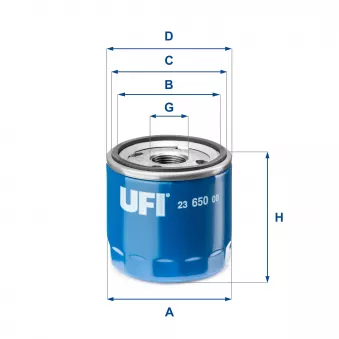 Filtre à huile UFI 23.650.00 pour OPEL ASTRA 1.4 Turbo - 150cv