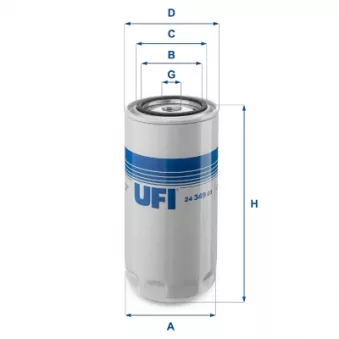 Filtre à carburant UFI 24.349.00 pour AVIA D-Line D 90,160 - 160cv