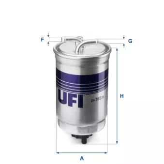 Filtre à carburant UFI 24.365.00 pour VOLKSWAGEN GOLF 1.6 D - 54cv