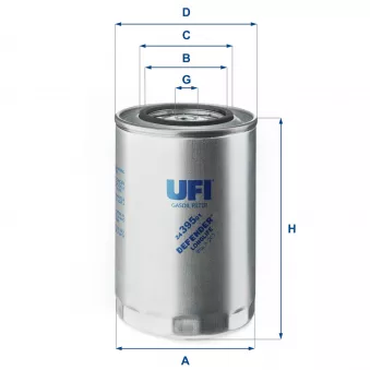 Filtre à carburant UFI 24.395.01 pour MITSUBISHI Canter (FE5, FE6) AD 260S42, AT 260S42 - 422cv
