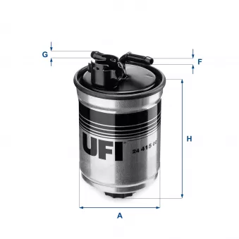 Filtre à carburant UFI 24.415.00 pour VOLKSWAGEN POLO 1.9 SDI - 68cv