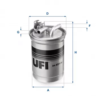 Filtre à carburant UFI 24.451.00 pour AUDI A6 2.0 TDI - 140cv