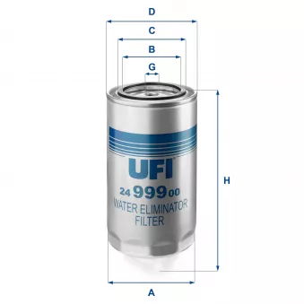 Filtre à carburant UFI 24.999.00 pour MERCEDES-BENZ ATEGO 2122 N - 209cv