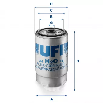 UFI 24.H2O.02 - Filtre à carburant