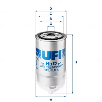 UFI 24.H2O.05 - Filtre à carburant