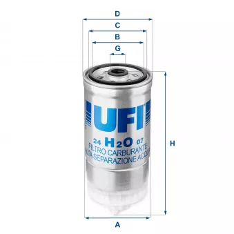 Filtre à carburant UFI 24.H2O.07