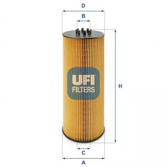 Filtre à huile UFI 25.006.00 pour MERCEDES-BENZ ACTROS MP2 / MP3 1841 LS, LLS - 408cv