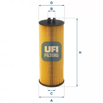 Filtre à huile UFI 25.036.00 pour MERCEDES-BENZ AXOR 2628 K - 279cv