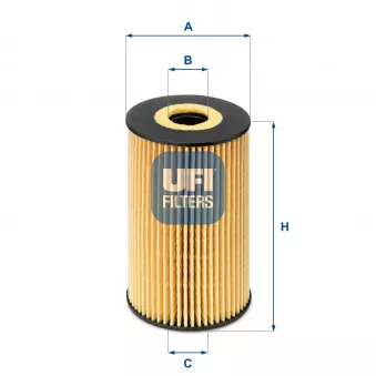 Filtre à huile UFI 25.106.00 pour VOLKSWAGEN TRANSPORTER - COMBI 2.0 TDI - 140cv