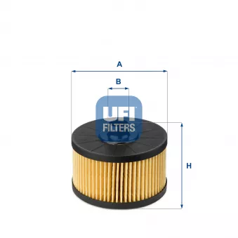 Filtre à huile UFI 25.145.00 pour RENAULT CLIO 1.0 LPG - 101cv