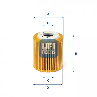 Filtre à huile UFI 25.216.00 pour CITROEN BERLINGO 1.5 BlueHDi 130 - 131cv