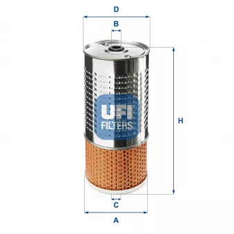 Filtre à huile UFI 25.499.00 pour MERCEDES-BENZ UNIMOG U 650,U 650L - 52cv
