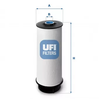 Filtre à carburant UFI 26.034.00 pour MITSUBISHI Canter (FE5, FE6) 615, 616 - 150cv