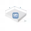 UFI 53.093.00 - Filtre, air de l'habitacle