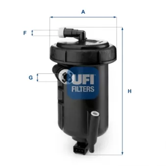 Boîtier, filtre à carburant UFI 55.147.00