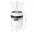 UFI 80.123.00 - Filtre, système hydraulique de travail