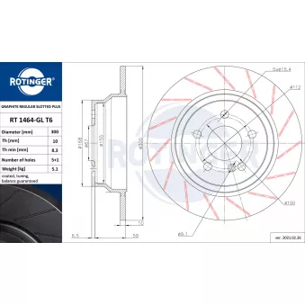 Jeu de 2 disques de frein arrière ROTINGER OEM 0004231012