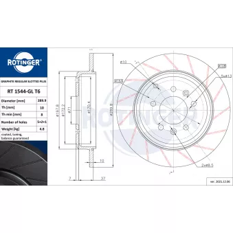 Jeu de 2 disques de frein arrière ROTINGER OEM 9640247180