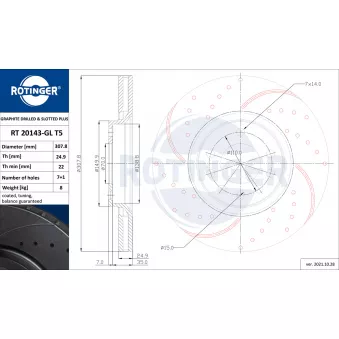 Jeu de 2 disques de frein avant ROTINGER OEM 95526651