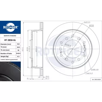 Jeu de 2 disques de frein arrière ROTINGER OEM 4243160201