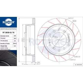 Jeu de 2 disques de frein arrière ROTINGER OEM 4243160201