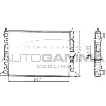 Radiateur, refroidissement du moteur AUTOGAMMA OEM 7M0121253K