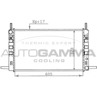 Radiateur, refroidissement du moteur AUTOGAMMA 100362
