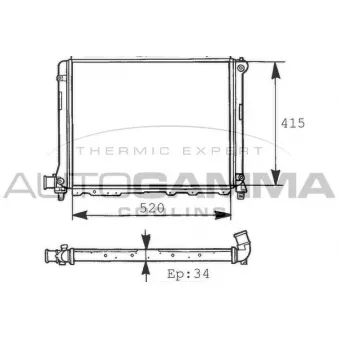 Radiateur, refroidissement du moteur AUTOGAMMA 100461
