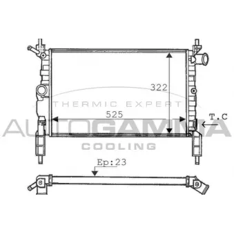 Radiateur, refroidissement du moteur AUTOGAMMA 100665