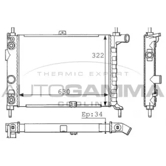 Radiateur, refroidissement du moteur AUTOGAMMA 100690