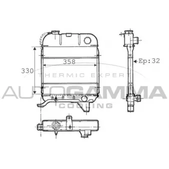 AUTOGAMMA 100762 - Radiateur, refroidissement du moteur