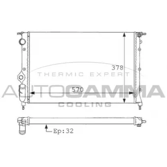 Radiateur, refroidissement du moteur AUTOGAMMA OEM 7701352037