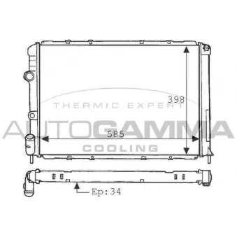 Radiateur, refroidissement du moteur AUTOGAMMA OEM 7701352605