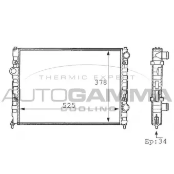 AUTOGAMMA 101075 - Radiateur, refroidissement du moteur