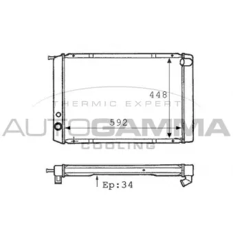 Radiateur, refroidissement du moteur AUTOGAMMA 101095