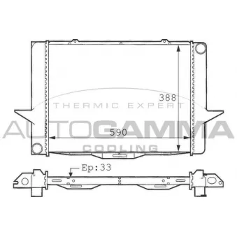 Radiateur, refroidissement du moteur AUTOGAMMA OEM 1335429