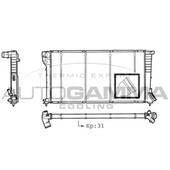 Radiateur, refroidissement du moteur AUTOGAMMA 101304