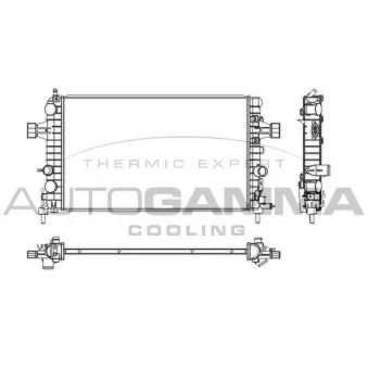 Radiateur, refroidissement du moteur AUTOGAMMA 103628