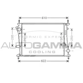 Radiateur, refroidissement du moteur AUTOGAMMA 104261
