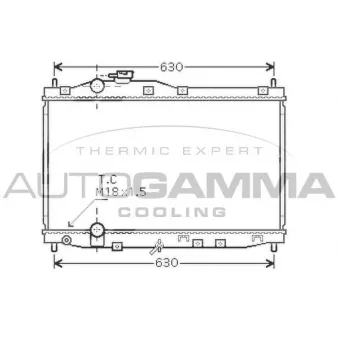 Radiateur, refroidissement du moteur AUTOGAMMA 104265