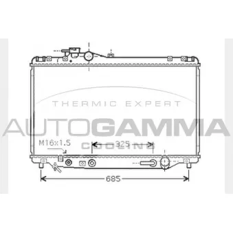 Radiateur, refroidissement du moteur AUTOGAMMA OEM 1640046430