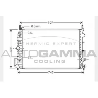 Radiateur, refroidissement du moteur AUTOGAMMA 104504