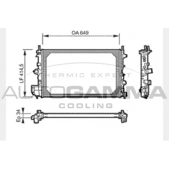 Radiateur, refroidissement du moteur AUTOGAMMA 104505